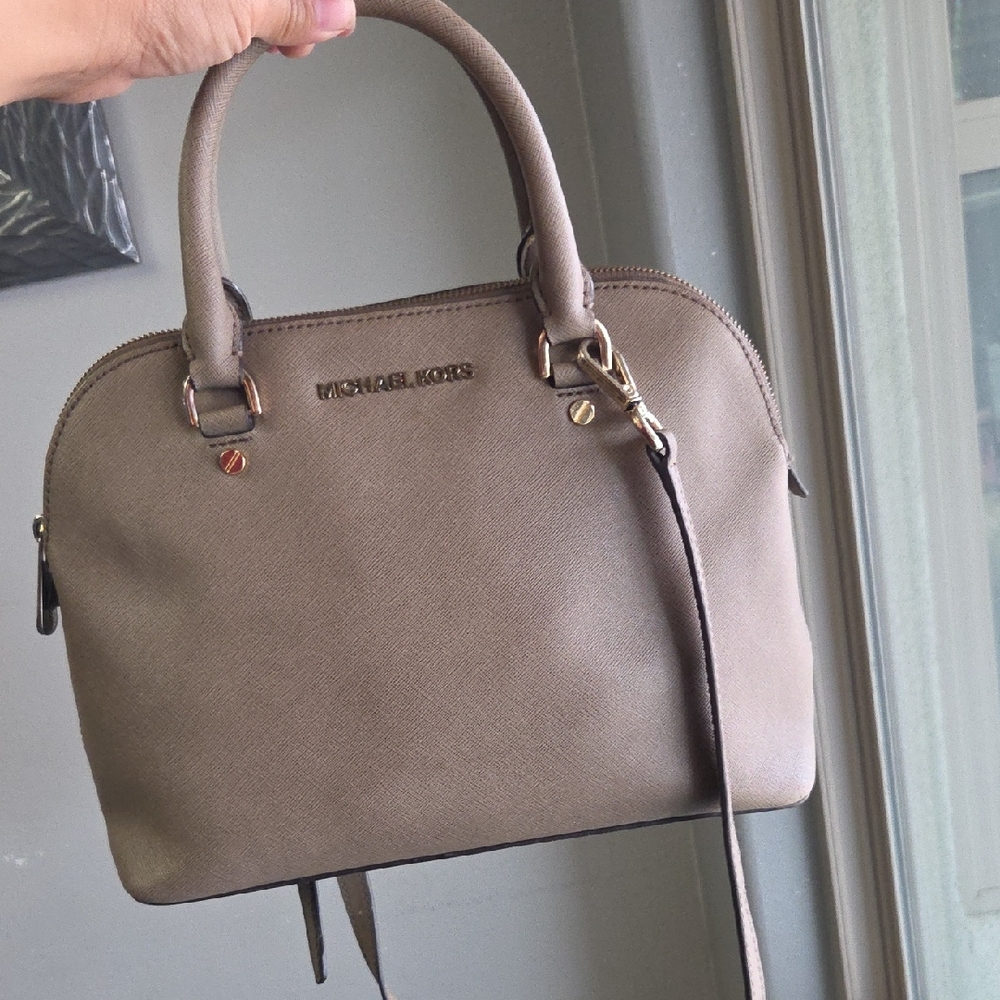 Michael Kors Beige Leather Satchel